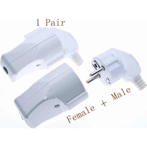 1pair 250v 16a Male Female Assembly Receptacle connector french Russia Korea German EU Schuko power cord wired cable plug Socket