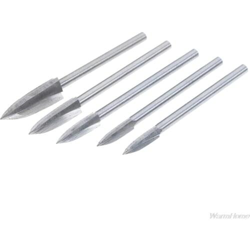 5pcs/set 3mm Shank Wood Carving Engraving Drill Bit Milling Cutter Knife HSS Woodworking Tools J27 21 Dropshipping