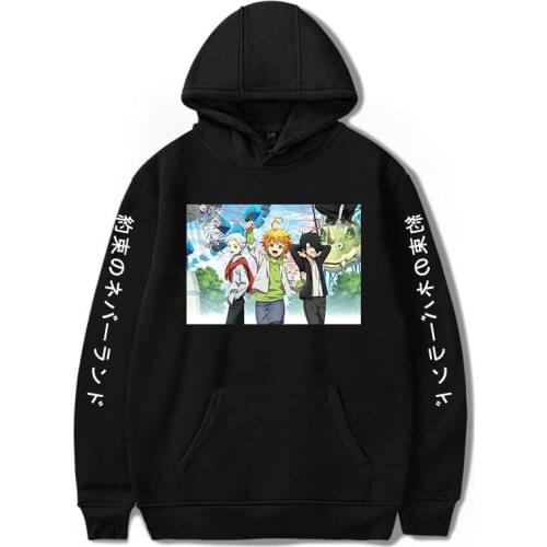 Promised Neverland Hoodie Anime Fashion Print Student Loose leisure Long Sleeve casual Sweatshirts Warm Hooded Unisex Pullovers