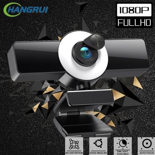 Webcam 1080P Full HD Web Camera USB Plug With Microphone Web Cam For PC Computer Mac Laptop Desktop with Light Mini Camera