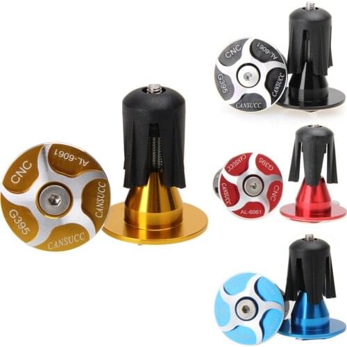 1 Pair Bicycle Grip Handlebar Grip Caps Aluminum Alloy Lock MTB Mountain Handle End Plugs for Bike Handlebar Accessory