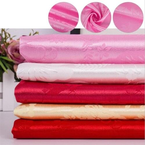 C1139 Pink/Red Dragonfly Butterfly Jacquard Pajamas Fabric Womens Jacquard Skirt Fabric DIY Sewing Materials Polyester Clothing