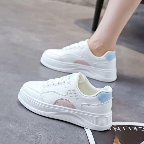 Autumn 2021 White Lolita Shoes Womens Running Shoes Popular Female Flat Student Korean Fashion Casual Sweet Kawaii Cute Sneaker