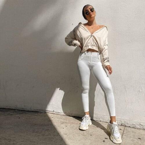 Melody White PU Leather Pants Women Leggings Elastic Skinny Latex Clothes Stretchy Casual Bum Lift Pencil Pant Warm Winter