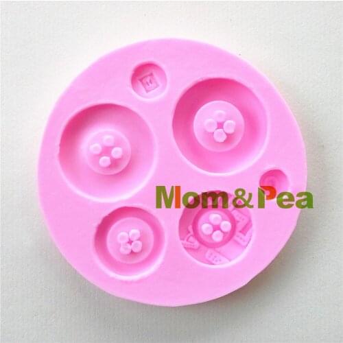 Mom&Pea 0966 Free Shipping Button Shaped Silicone Mold Cake Decoration Fondant Cake 3D Mold Food Grade