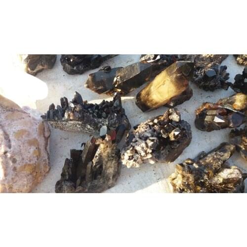 1pcs 750g natural rock black smoky quartz crystal cluster original