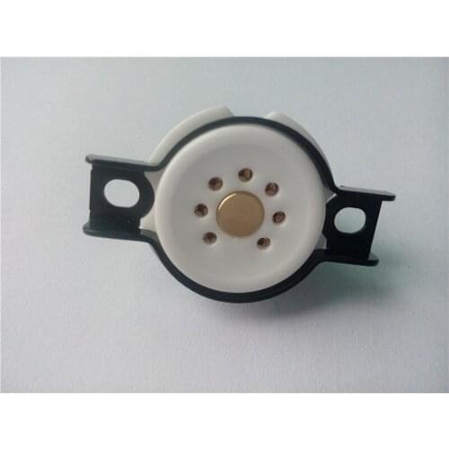 1pcs ceramic tube socket outlet seat tube CMC Small 7 pin golden for amplifier PCB 6Z4 6X4 EF95 EZ90 EAA91 EF91 6AQ5 6J1