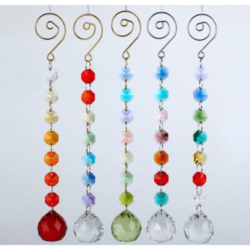 1PCS 22cm Chandelier Crystal Prism Ball Rondelle Beads Strand Design Pendant Rainbow Maker Suncatcher Hanging Chakra