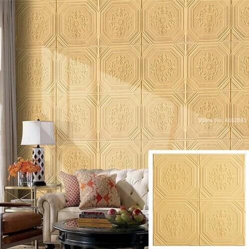 10pcs 3D stereo wall stickers self-adhesive ceiling decorative stickers living room TV background wallpaper foam wallpaper