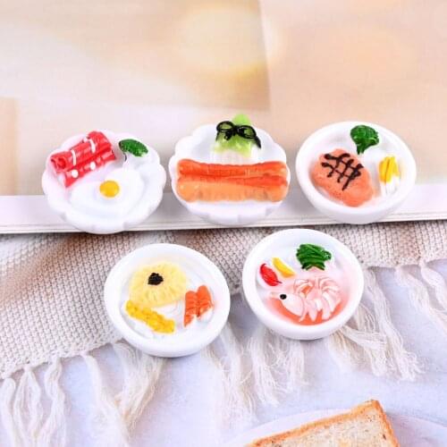 10Pcs/lot Simulation Breakfast Flatback Resin Cabochon Fake Food Play Fit Phone Deco Parts Scrapbooking Craft DIY Accessories