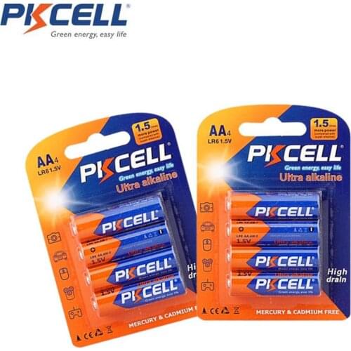 16Pcs PKCELL LR6 AA Alkaline Battery Dry Battery 1.5V lr6 aa Battery Ten Years Life Shelf For MP3 Safty Products