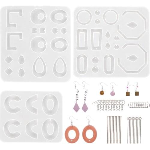 203 Pcs Silicone Casting Resin Molds Set For DIY Crystal Epoxy Earring Pendants Jewelry Fingdings Tools Uv Epoxy Moulds Handmade