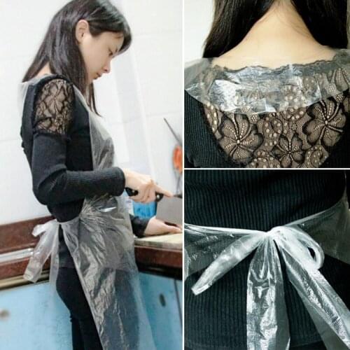 T21D 25pcs Multifunctional Disposable Apron Cooking Painting Waterproof For Men Women