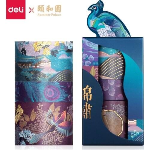 3 Pcs/Set Vintage Luxury Chinese Style Washi Tape DIY Kawaii Flower Decorative Adhesive Masking Tape For Lipstick Scrapbooking