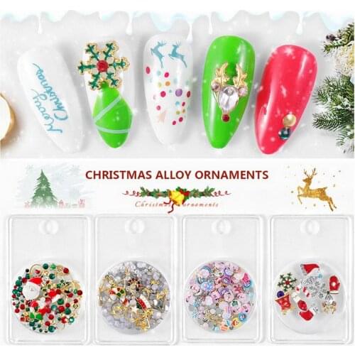 3D Christmas Stylish Nail Art Decor Charms Rhinestones Mixed Studs Gem Jewelry
