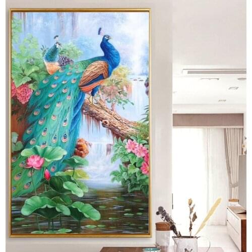 5D Diamond Embroidery peacock Cross Stitch Full Diamond Painting Animal Mosaic Picture Rhinestone Home Decor