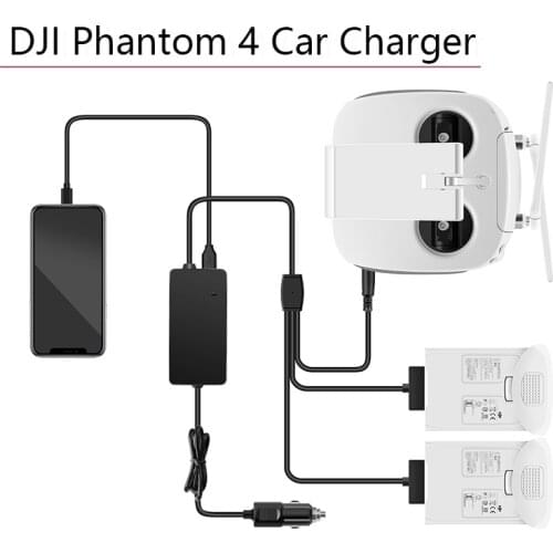 Car Charger for DJI Phantom 4 Pro Adv Smart Outdoor Battery & Remote Controller Fast Car Charger Travel Charging Hub Accessories