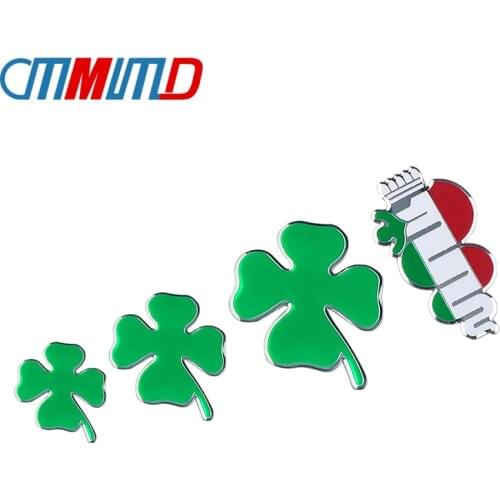 Car accessories 3D Emblem Four Leaf Clover Quatrefoil Badge Car Badge Stickers Decal for Alfa Romeo Giulietta Giulia Spider GT