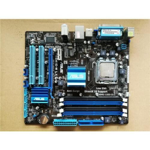 Used,Asus P5G41C-M LX Desktop Motherboard Intel G41 Socket LGA 775 DDR2 & DDR3
