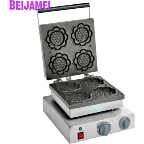 BEIJAMEI Hot sale bakery machines to make waffle Commercial Electric Sunflower shape waffle making machine