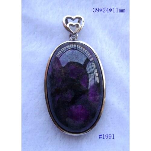 Free Shipping Natural Sugilite 925 Silver Oval Shape Pendants Women Man Jewelry Accessories Weddings Parties Birthday Gift