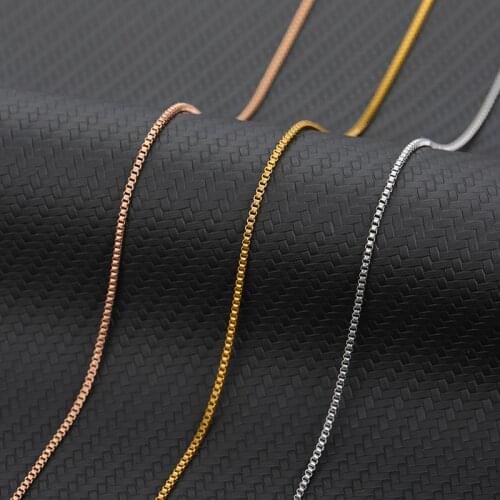 Men Women Box Chain 2MM Width Link Chain Chokers Punk Stainless Steel Wave Necklace for Gold Tone Metal Neckalce Jewelry