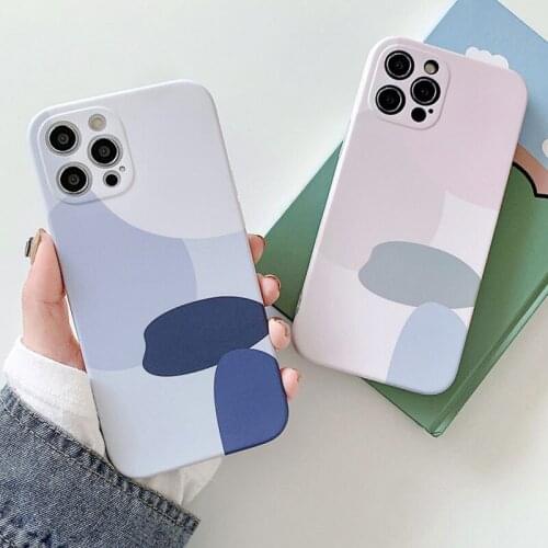 Art Retro Abstract Geometry Phone Case For iPhone 12 11 Pro Max XR X XS Max 7 8 Plus 12 Pro INS Illustration Soft Silicone Cover