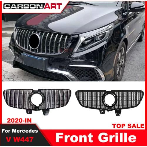 For New V class Front Bumper GT Grille With Mesh 2021+ For Mercedz V250 V260 W477 Gt Grille