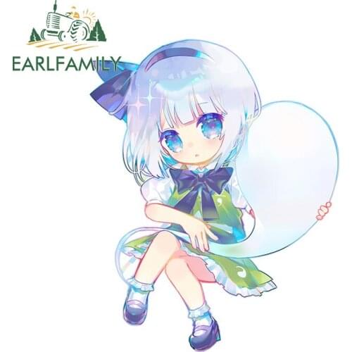 EARLFAMILY 13cm x 10.4cm for Green Outerwear Girl Zerochan Anime Car Sticker Waterproof Decal Bumper Vinyl Car Wrap Decoration