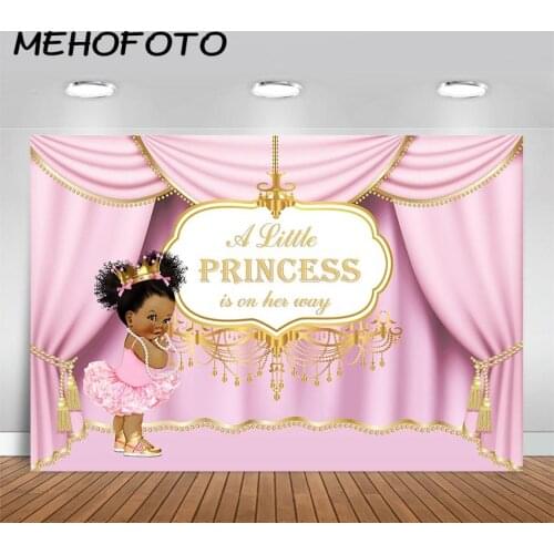 Princess Baby Shower Backdrop Baby Girl Pink Party Banner Background Girls Baby Shower Decoration Photo Booth Backdrop