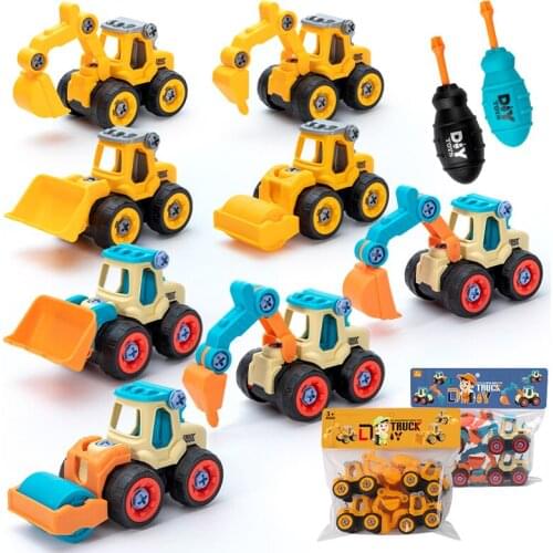 Nut Disassembly Loading Unloading Engineering Truck Excavator Bulldozer Kids Screw Boys Creative Tool Education Toys Car Model