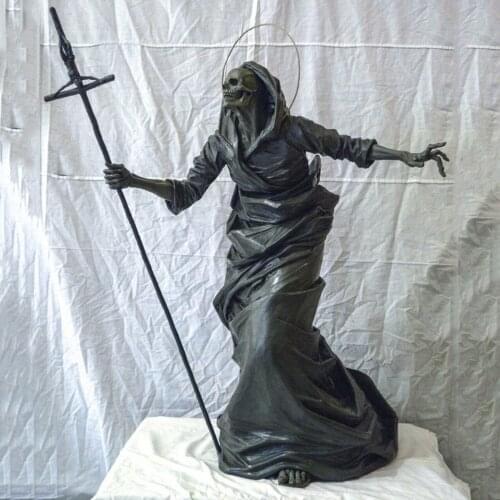 Halloween Skeleton Guardians Sculpture Ornaments Black Crafts Miniatures Hand-Carved Ferryman Statue Home Decoration Creative