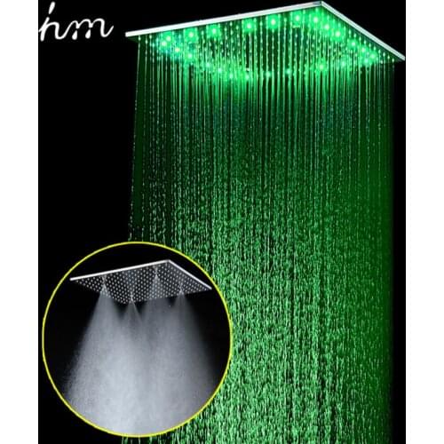 Hm 20'' Multi Function Led Big Shower Head Ceiling Rain SUS304 Mirror Rainfall & SPA Mist Massage Different Options&Light Shower