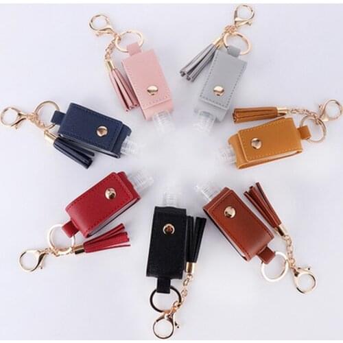 Kawaii Tassel 30ML Hand Soap Bottle Chain Keychain Fashion PU Leather Storage Bottle Pendant INS Popular Portable Storage Bottle