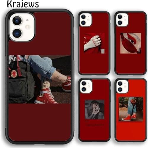 Krajews Red Aesthetic Soft Phone Case Cover For iPhone 5s 6s 7 8 plus X XR XS 11 12 pro max Samsung Galaxy S8 S9 S10 Plus