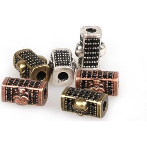 Cubic Zircon Fashion Cylinder With Three different colors and patterns Best Quality Micro Pave CZ Cylinder DIY Charms bracelets