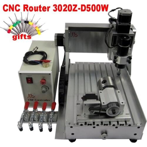LY 3020 CNC Router Wood PCB Engraving Milling Cutting Machine 3 4 Axis 500W Spindle Woodworking Engraver 3020Z Mach3 USB Port