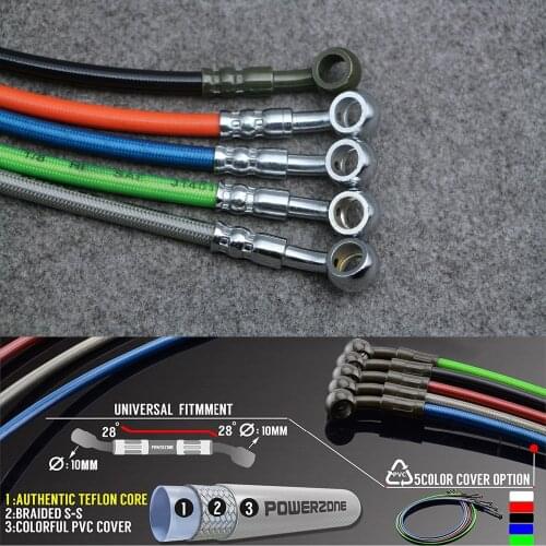 M10 Racing Motorcycle Dirt Bike Braided Steel Hydraulic Reinforce Brake Line Clutch Oil Hose Tube