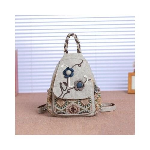 Fashion national small shopping string appliques backpacks!Nice bohemian embossing women cover backrack Top Multi-use backruck