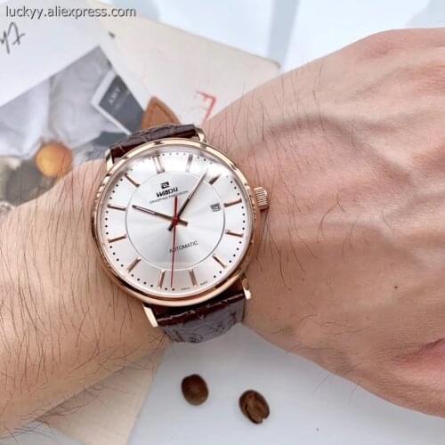 Relogio Masculino Mens Watches Top Brand Luxury Rose Gold Ultra-thin Men Watch Sapphire Crystal Wrist Watch A76