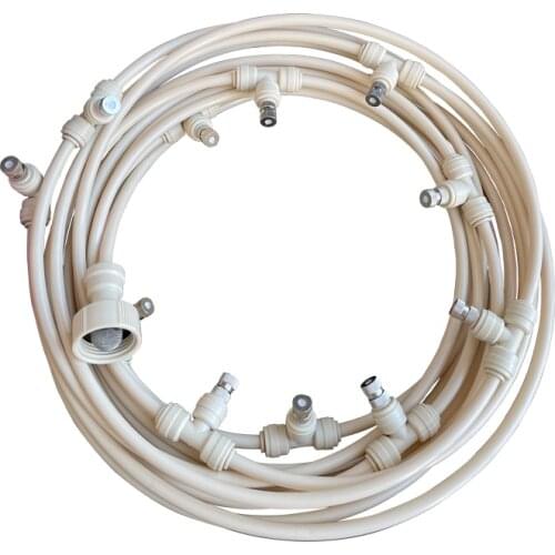Outdoor Misting Cooling System Kit For Greenhouse Garden Patio Waterring Irrigation Mister Line 6M-18M Kit Nozzle 0.4MM