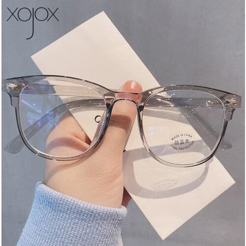 XojoX Anti-Blue Light Computer Glasses Frame Women Men Vintage Decorative Spectacle Retro Transparent Eyewear Frames