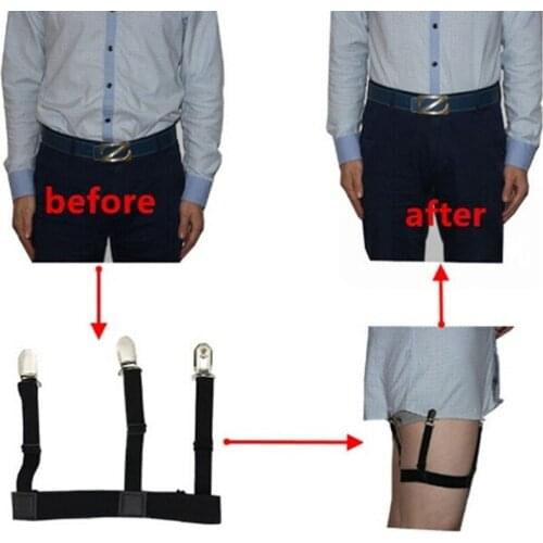 1 Pair Adjustable Shirt Holder Stay Elastic Men Suspenders Gentleman Leg Braces Uniform Suspender