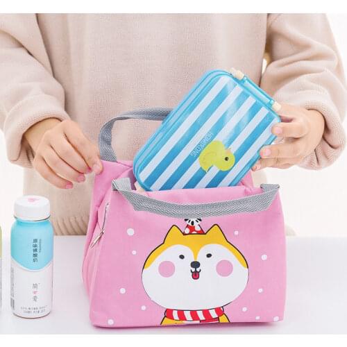 Portable small lunch bag outdoor convenient picnic bag school work thickening student insulation package cartoon lunch bags