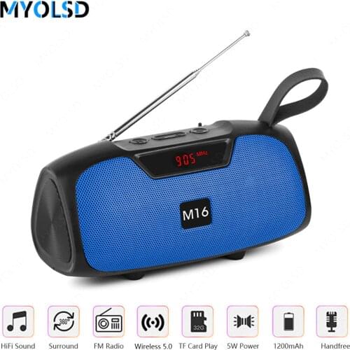Portable Wireless Speaker Bluetooth-compatible With FM Radio Receiver Outdoor Loudspeaker Subwoofer Column TF Card USB Speakers
