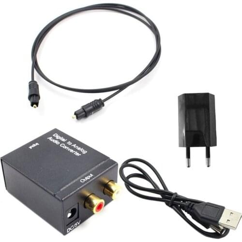 RCA Digital to Analog Audio Converter Adapter Optical Coaxial RCA Toslink Signal To Analog Audio Converter + Jack to 2 RCA