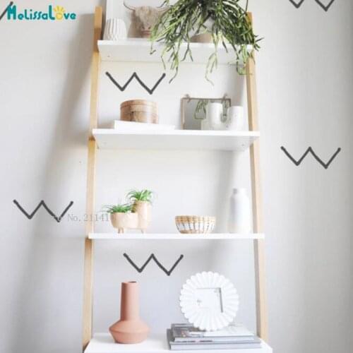 Simple Double V Wave Pattern Wall Sticker Home Living Room Décor Removable Murals DIY Kids Nordic Style Poster YT5908