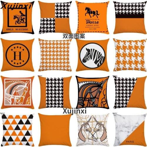 Nordic Light Luxury Orange Sofa Pillow Cushion