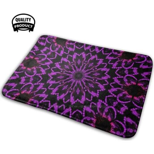 Pink Kaleidoscope 3D Household Goods Mat Rug Carpet Cushion Dark Pink Red Black Creative Kaleidoscope
