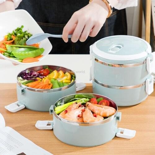 Multi-layer meal prep containers for food kids bento lunch box stainless steel hot food container cute kids lunch box for school